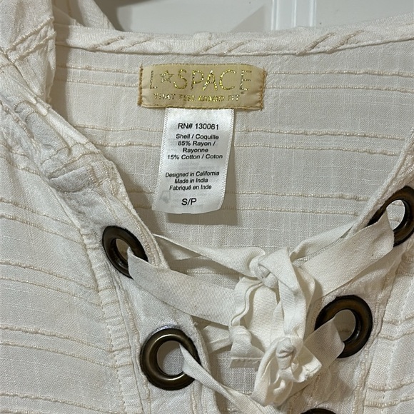 L*Space Love Letters‎ Hoodie Lace Up Tunic In Cream, Women’s Size Small - Picture 6 of 16
